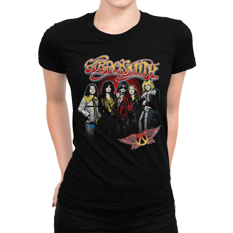 

Футболка женская Dream Shirts группа Aerosmith 556017111 черная L, группа Aerosmith 556017111