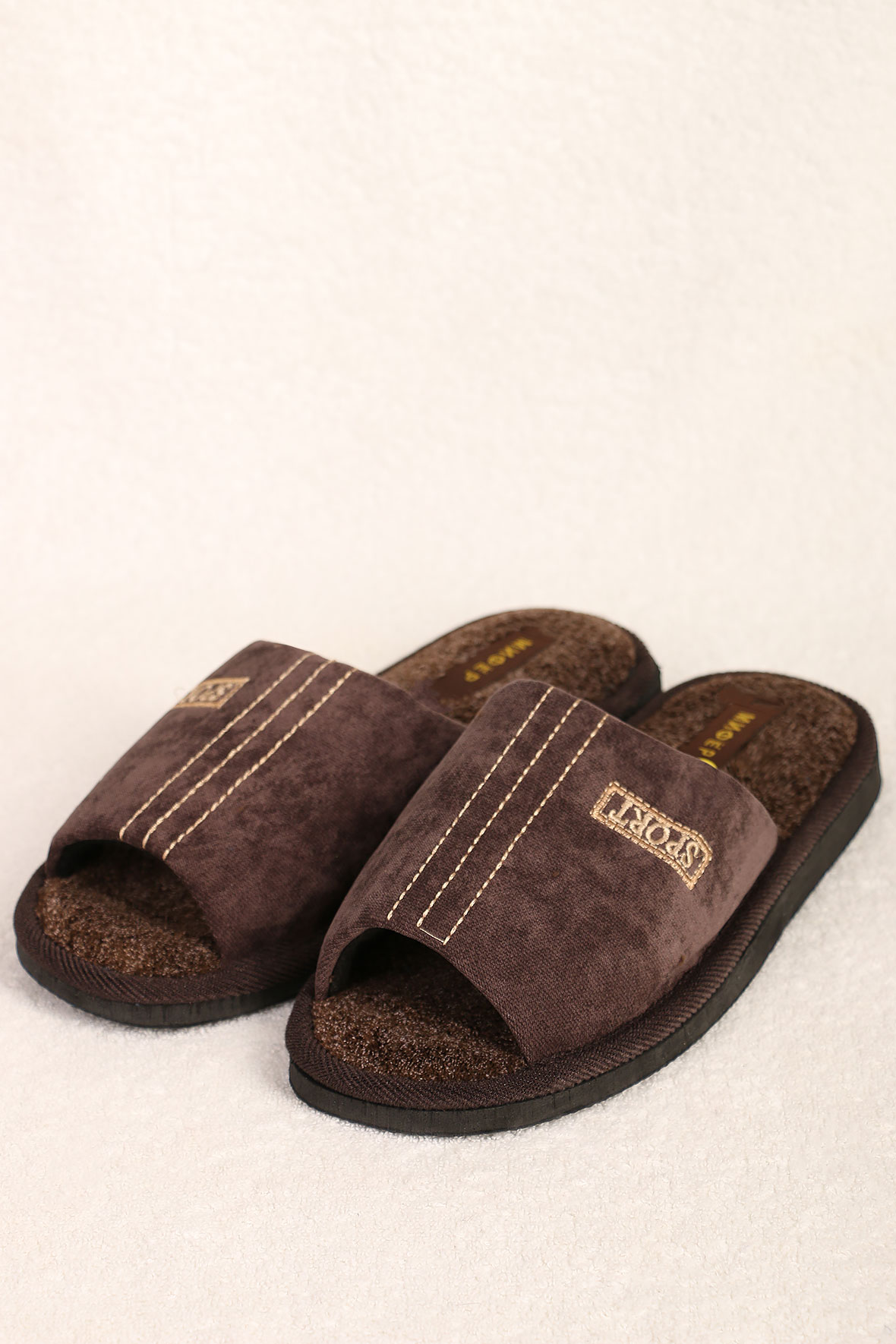 

Тапочки мужские AlmondShop ТР-27 М-964.С3 коричневые 45 RU, Коричневый, ТР-27 М-964.С3