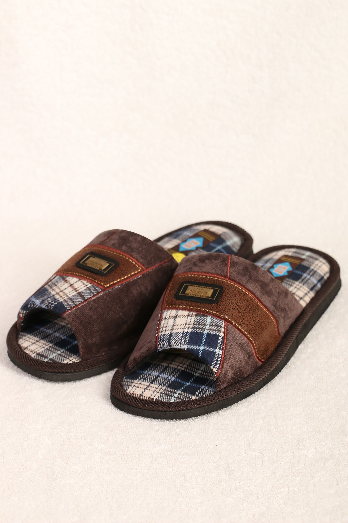 

Тапочки мужские AlmondShop ТР-27 В241.С2 коричневые 45 RU, Коричневый, ТР-27 В241.С2