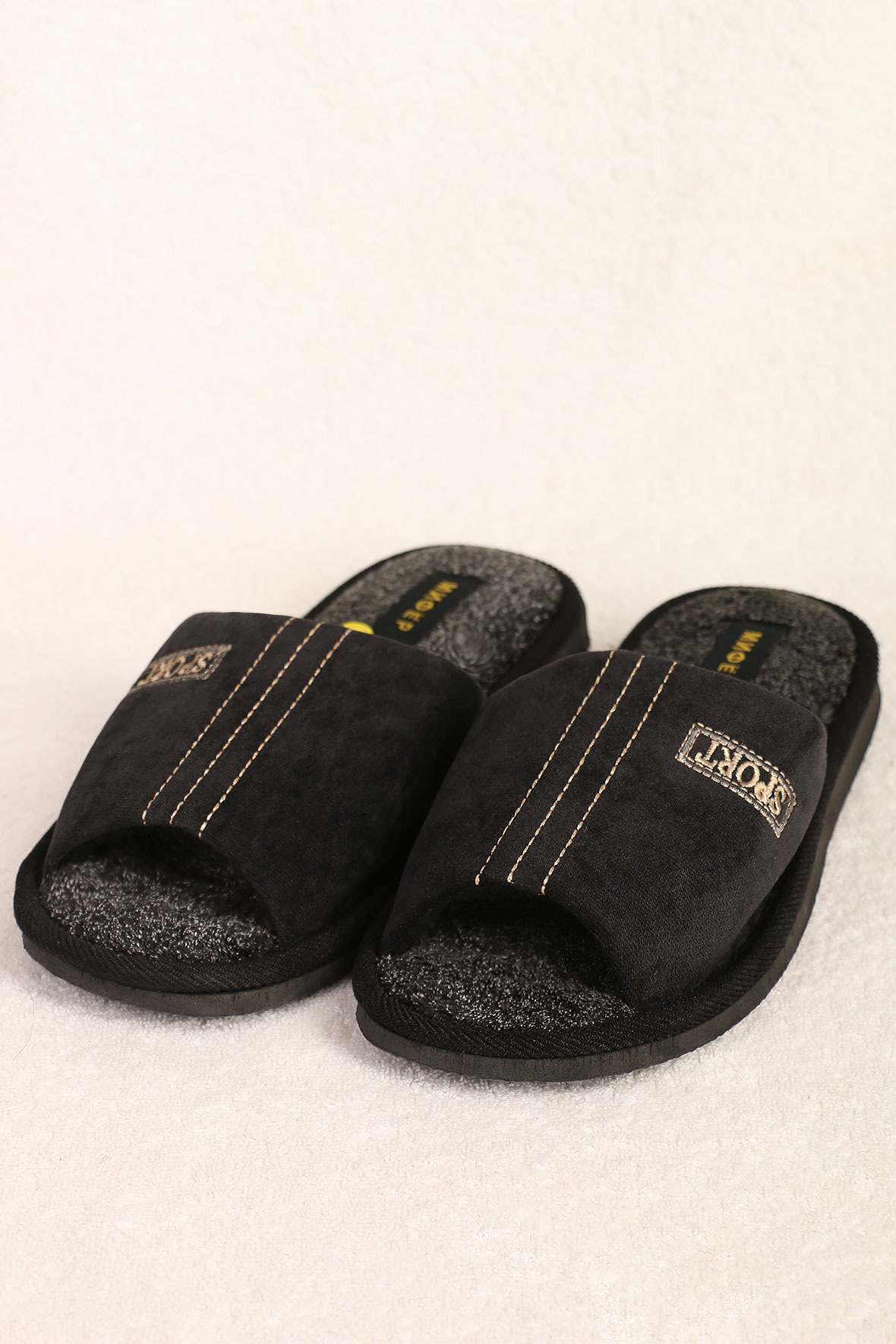 

Тапочки мужские AlmondShop ТР-27 М-964.С2 черные 41 RU, Черный, ТР-27 М-964.С2