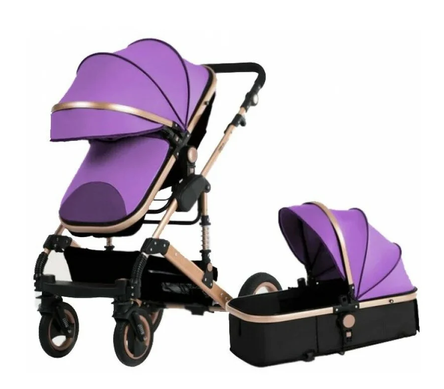 Детская коляска-трансформер 2 в 1 Wisesonle Q3, фиолетовый контейнер трансформер 1 8 л sistema to go фиолетовый