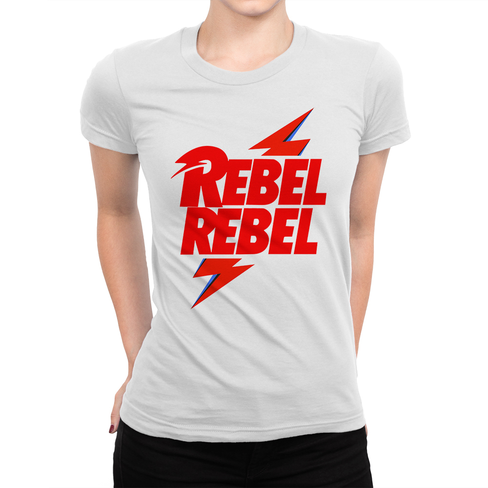 

Футболка женская Dream Shirts David Bowie Rebel Rebel 556025111 белая 3XL, David Bowie Rebel Rebel 556025111