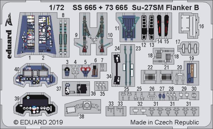 

Фототравление Eduard 73665 Су-27СМ Flanker B 1/72