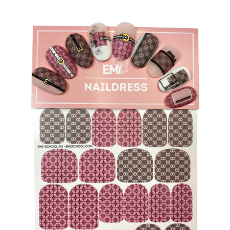 

E.Mi, Слайдер-дизайн №30 Классические принты Naildress Slider Design*, Красный;коричневый