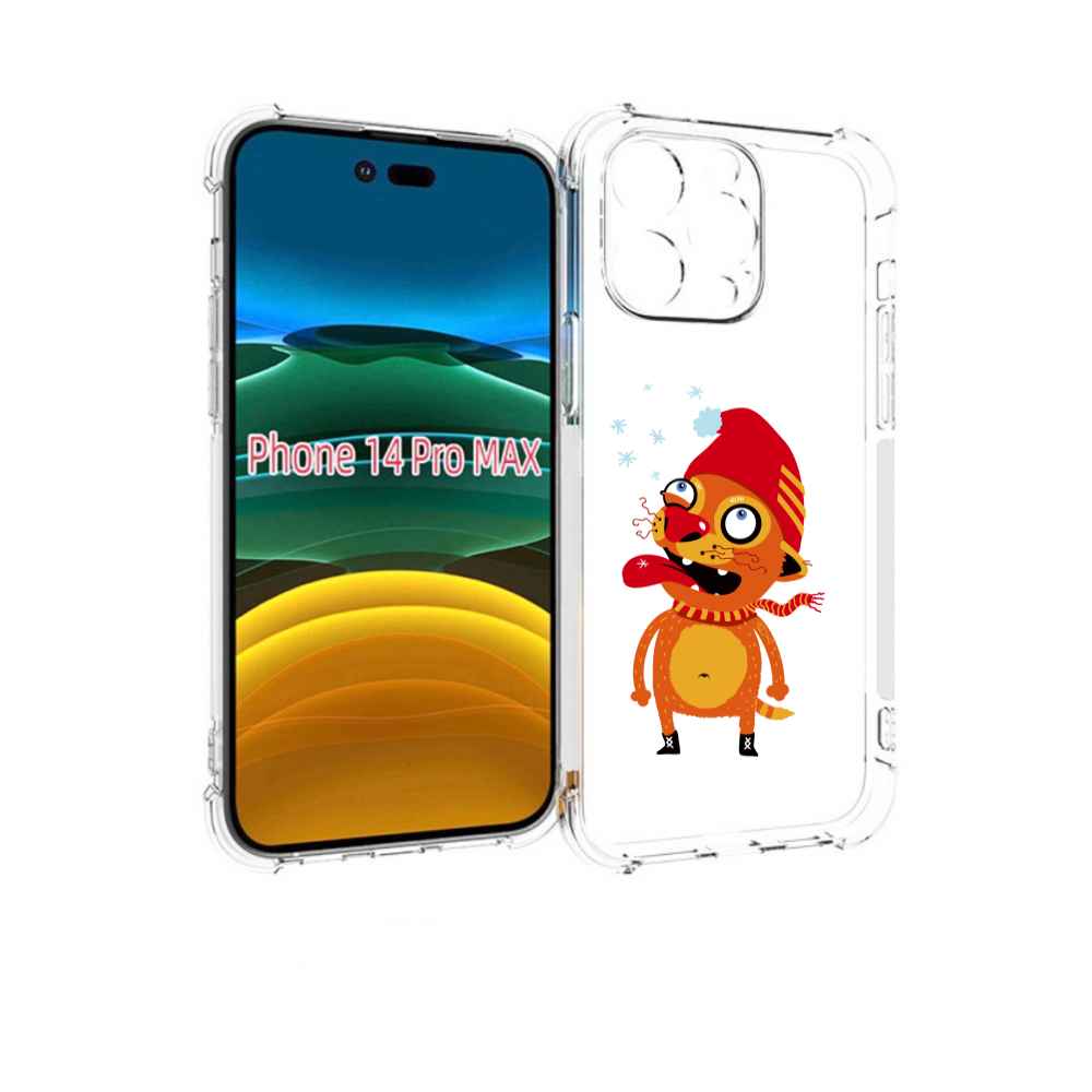 

Чехол MyPads Зимний кот для iPhone 14 Pro Max, Прозрачный, Tocco