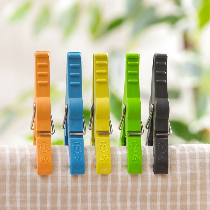 Прищепки бельевые на подвеске Кубаночка, 8 см, 45 шт, цвет МИКС