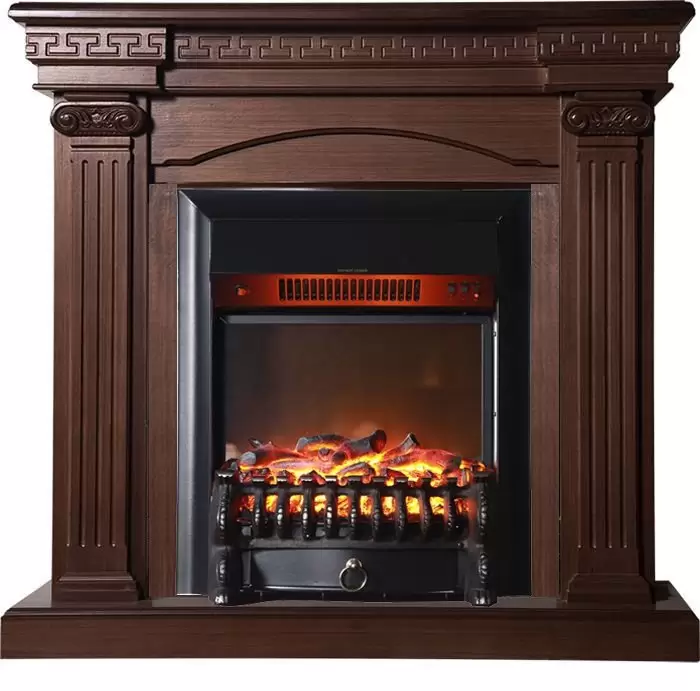 Электрический камин Inter Flame Афина (Темный Дуб) с очагом Fobos