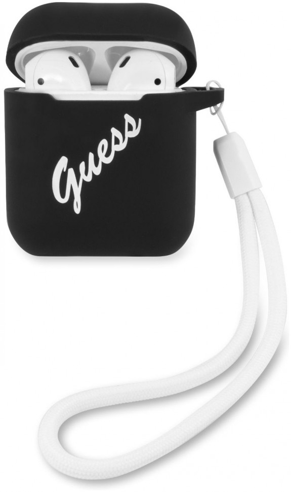 фото Чехол guess guaca2lsvsbw для airpods 1/2 black