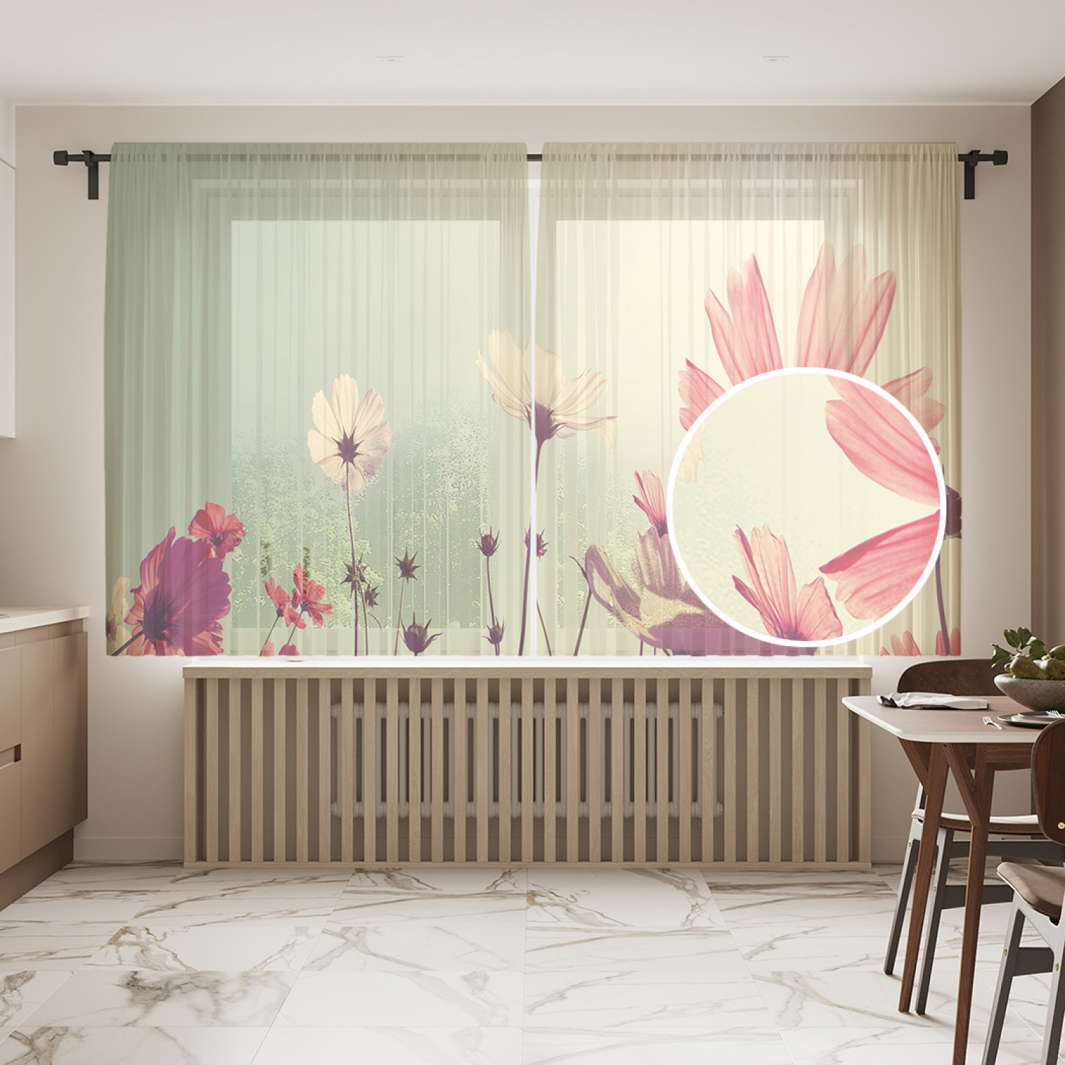 

Фототюль JoyArty "Полевые цветы под солнцем", 145x180см (2 полотна с лентой + 50 крючков), Полевые цветы под солнцем