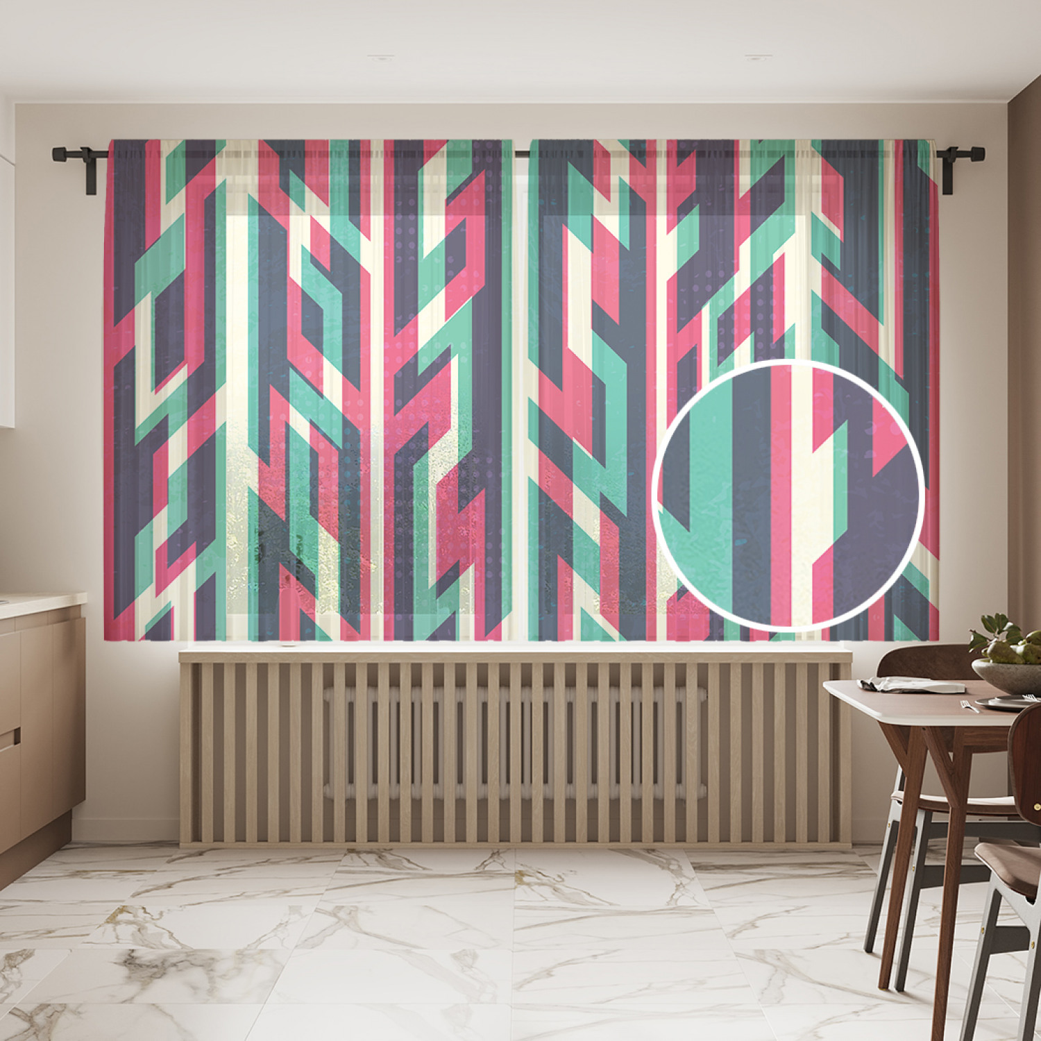 

Фототюль JoyArty "Лабиринтовые узоры в ряд", 145x180см (2 полотна с лентой + 50 крючков), Лабиринтовые узоры в ряд