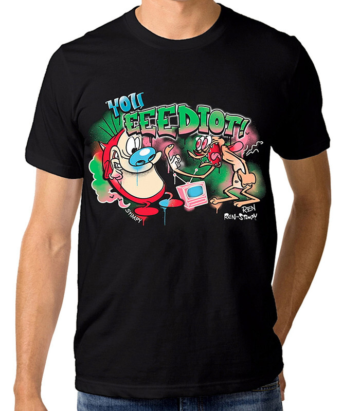 

Футболка мужская Dream Shirts Рен и Стимпи черная L, Рен и Стимпи