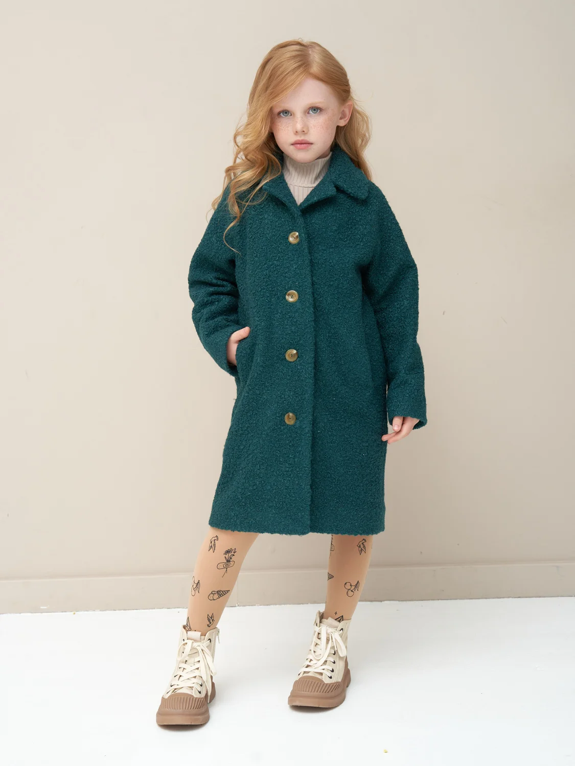 Пальто детское Prime Baby PPL00223, зеленый, 134