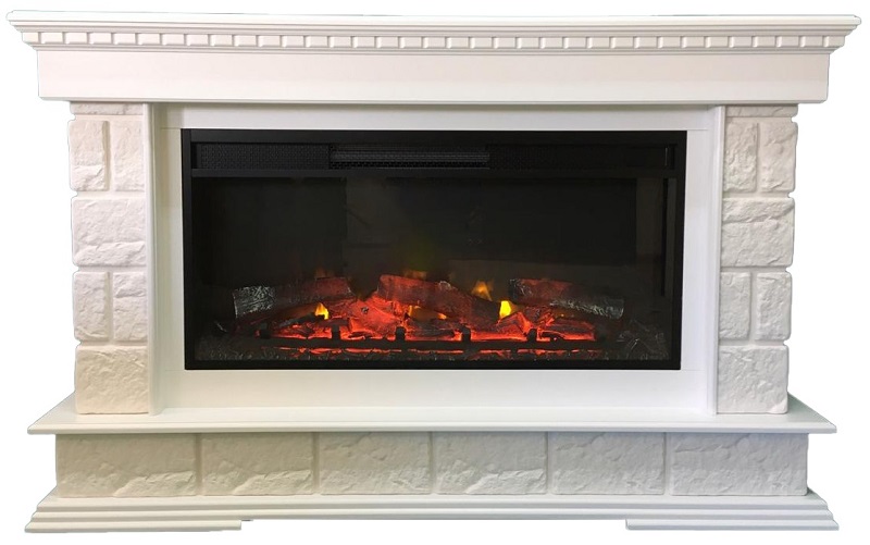 Электрический камин Inter Flame Родос (Белый) с очагом Foton 36