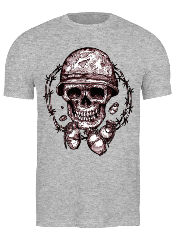 

Футболка мужская Printio Skull art серая 2XL, Серый, Skull art