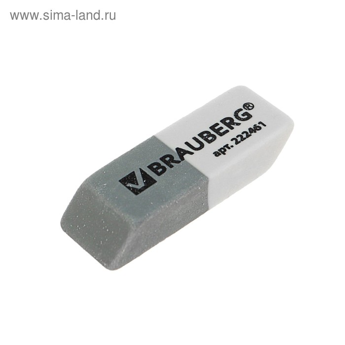 

Ластик BRAUBERG Partner, серо-белый, в картонном дисплее, 41х14х8 мм 80 шт., Белый;серый