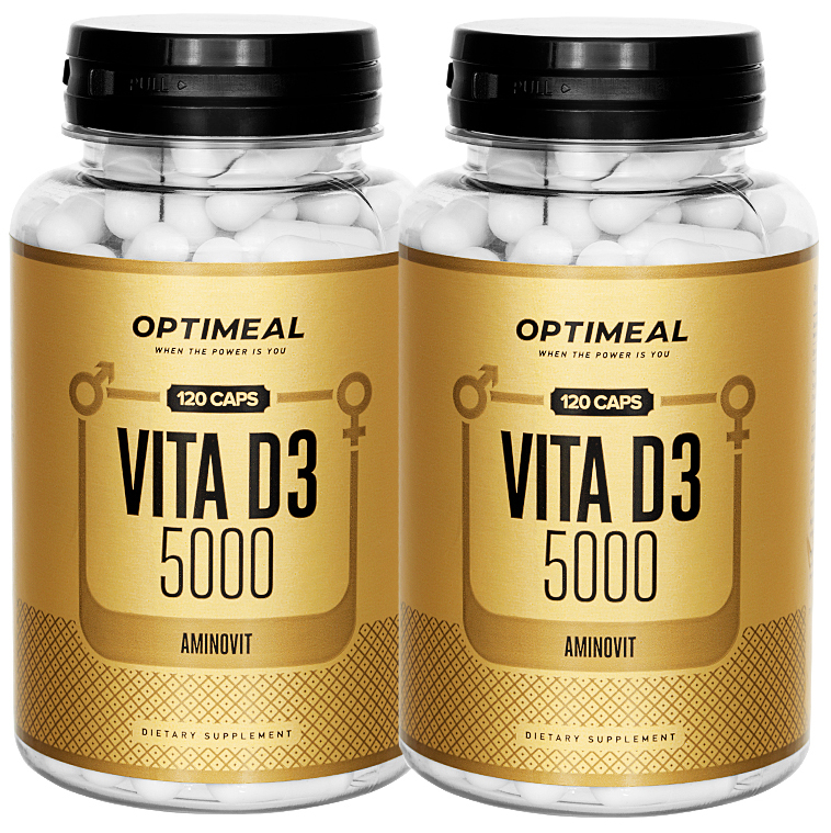 Витамин Д3 125 мкг OptiMeal VITA D3 5000 капсулы 120 шт. 2 упаковки  - купить со скидкой