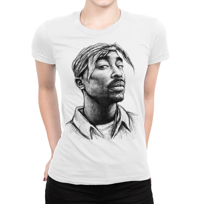 фото Футболка женская dream shirts тупак шакур - 2pac 556161111 белая 2xl