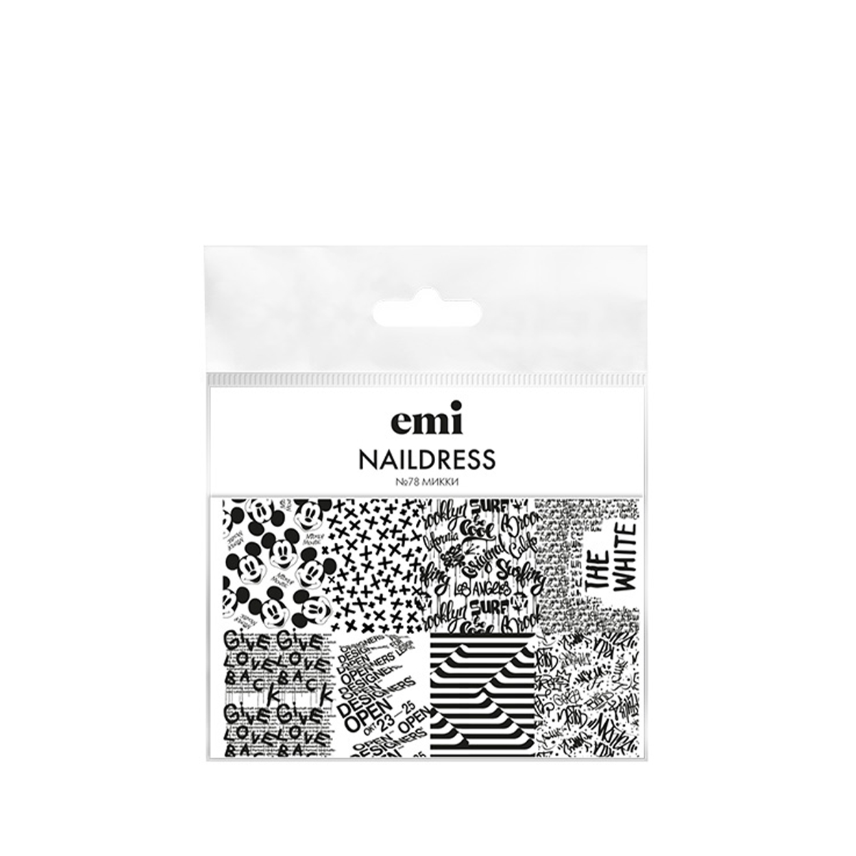 

E.Mi, Слайдер-дизайн №78 Микки Naildress Slider Design, Черный