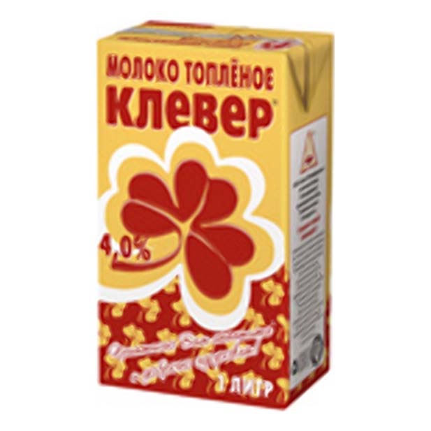 

Молоко Клевер топленое 4% 1 л бзмж
