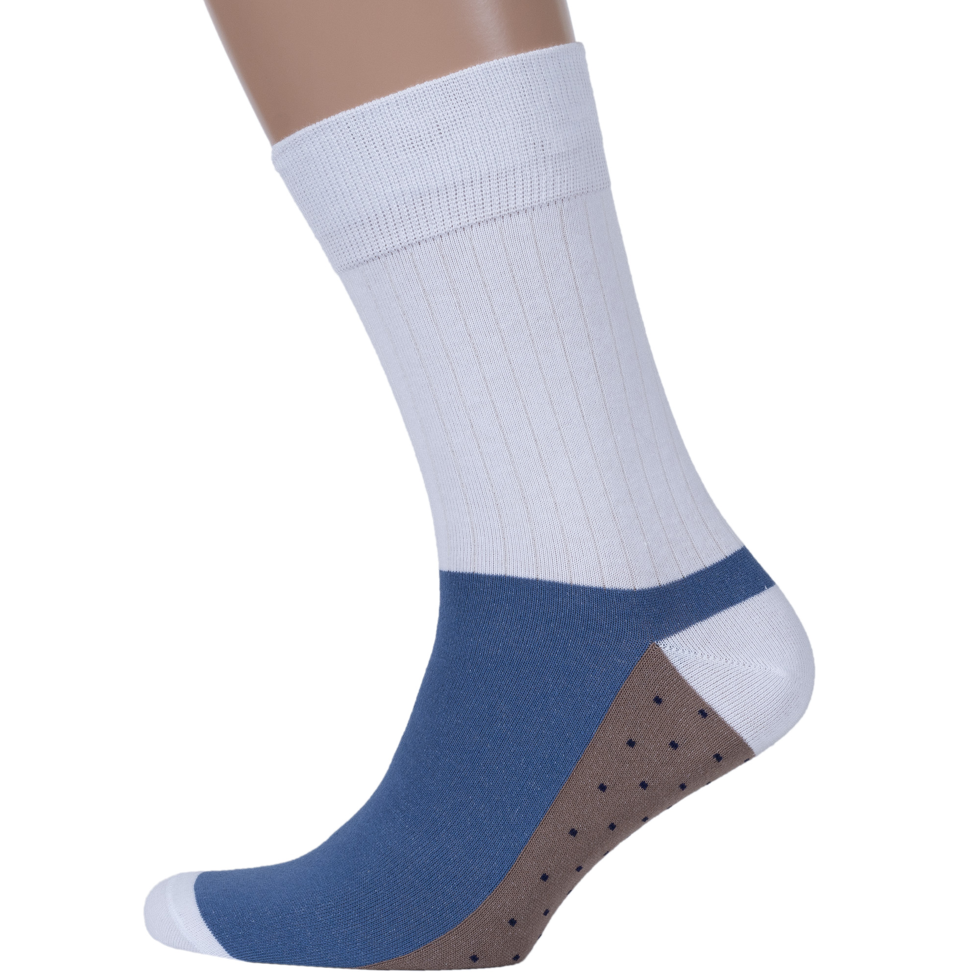 

Носки мужские MoscowSocksClub nm-520 белые 27, Белый;синий, nm-520