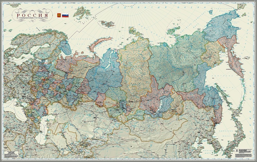 Карта россии и сопредельные государства