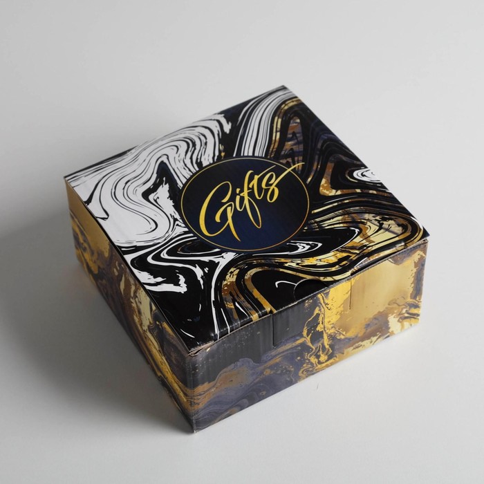 

Коробка‒пенал «Gold gift», 15 × 15 × 7 см, Коллекция упаковки "Gift"