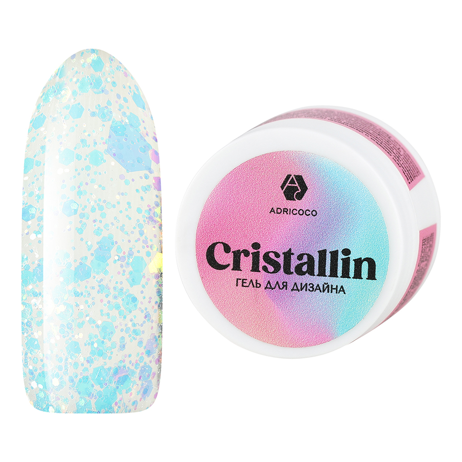 Гель для дизайна ногтей Adricoco Cristallin №03 Прозрачный кристалл 5 мл