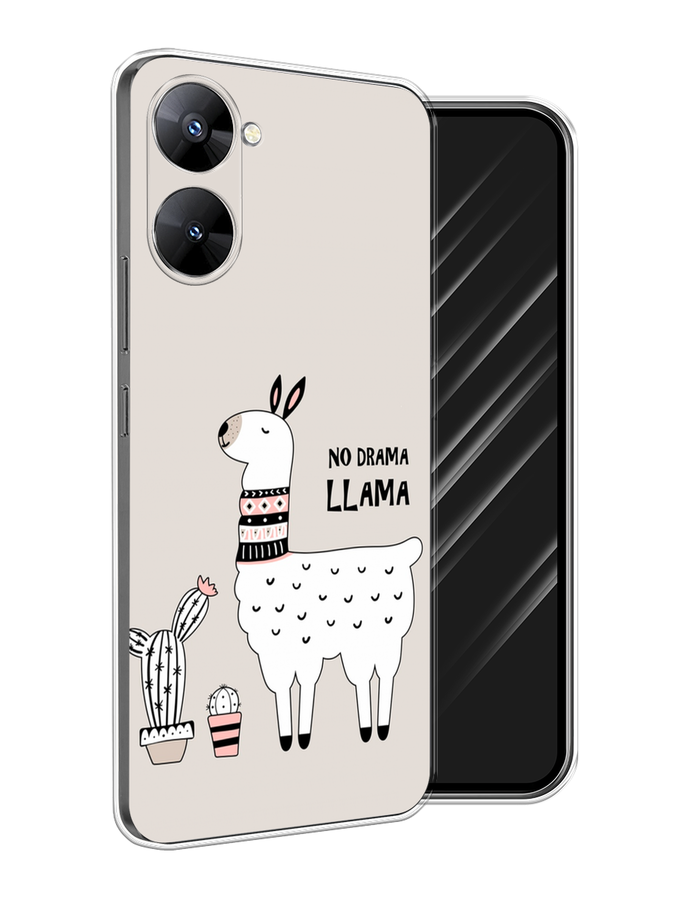 

Чехол Awog на Realme V30 5G/V30T 5G "No drama LLama", Бежевый;серый;белый, 2513450-2