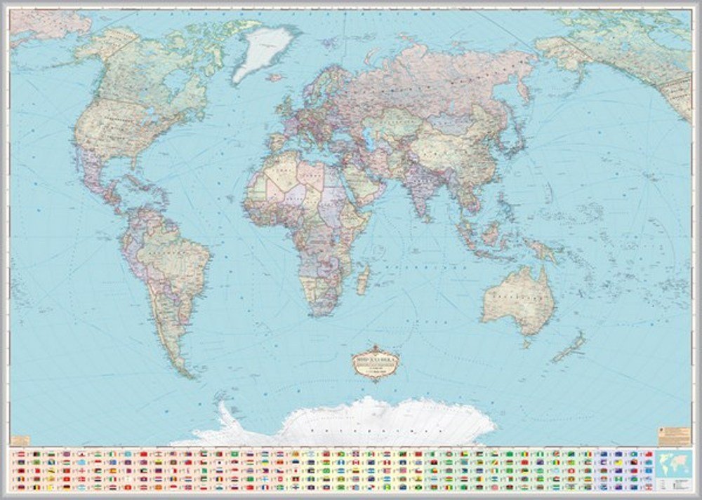 фото Карта мира. территориально-политическое устройство с флагами globusoff