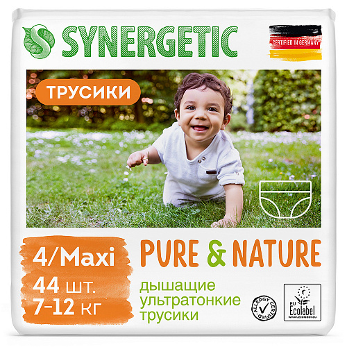 Подгузники-трусики Synergetic SYNE0112-1430 Pure&Nature 7-12 кг 44 шт