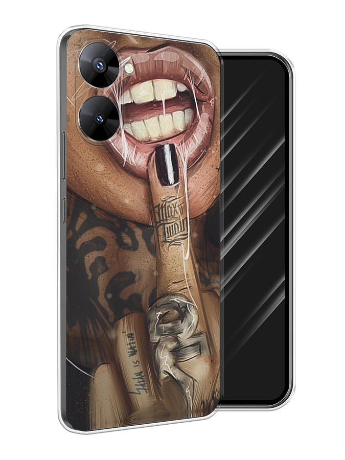 

Чехол Awog на Realme V30 5G/V30T 5G "Девушка с татуировками", Бежевый;розовый;черный, 2513450-9