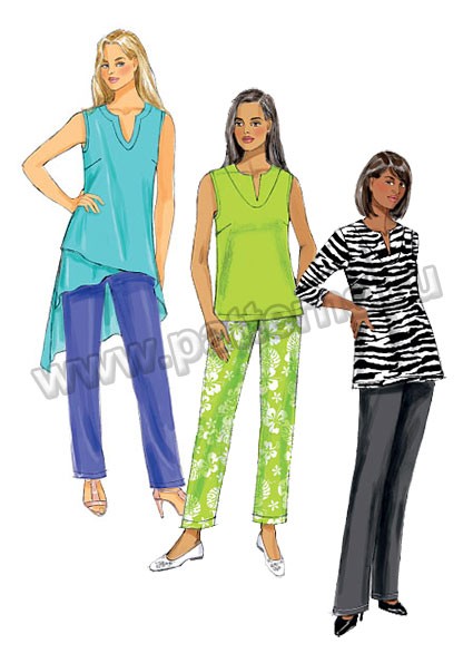 

Выкройка Butterick №6069 — Топ, Туника, Брюки
