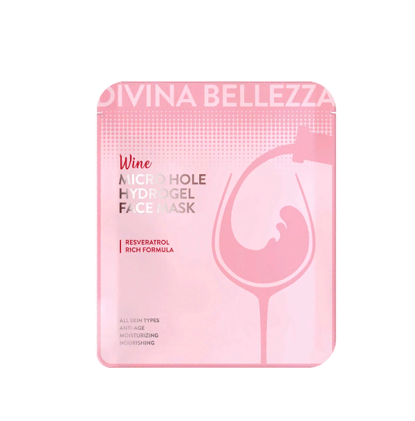 фото Маска для лица divina bellezza micro hole wine hydrogel face mask