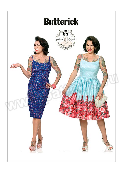 

Выкройка Butterick №6453 — Платье с декольте и присборенной юбкой