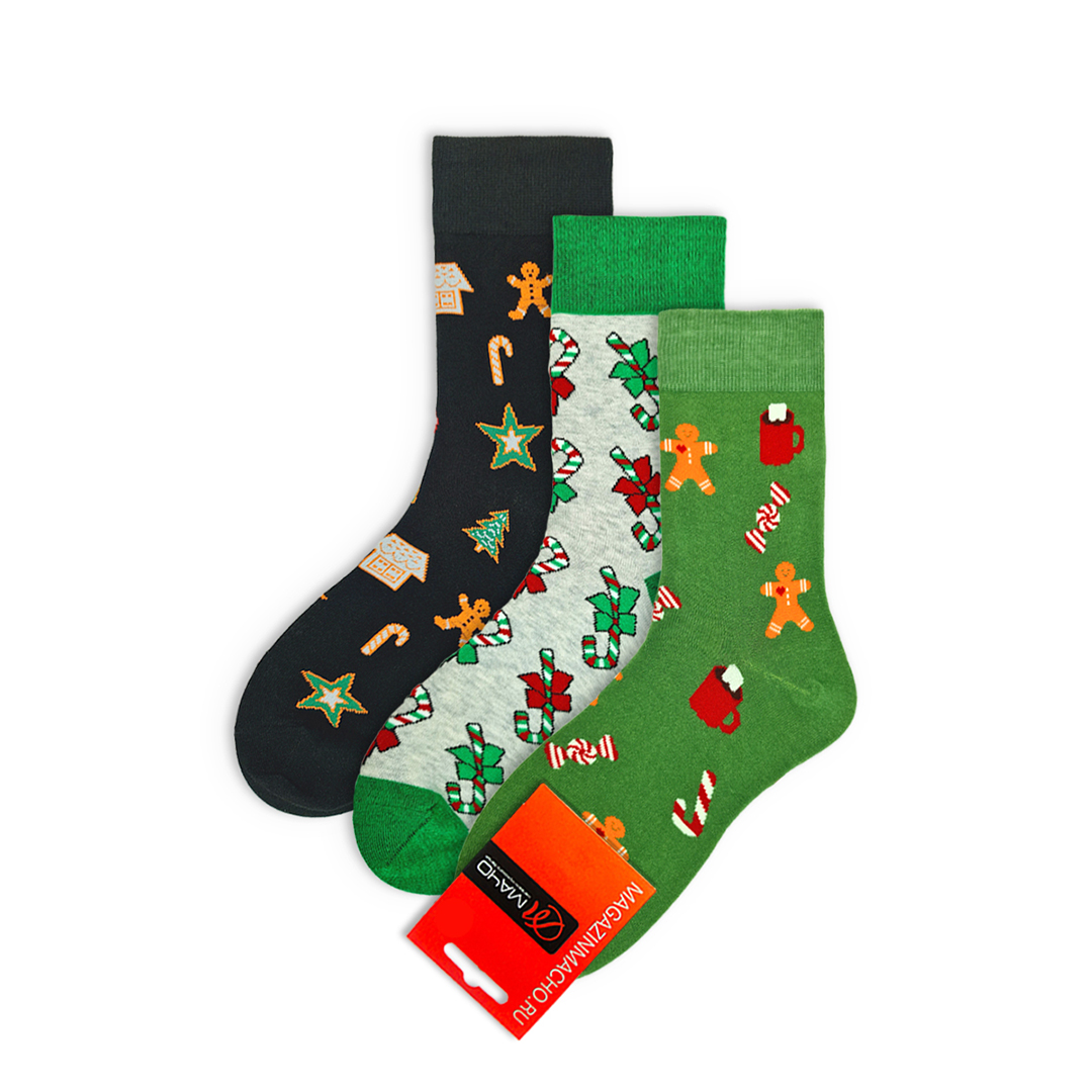 Подарочный набор носков унисекс Мачо NYпряня разноцветных 39-41