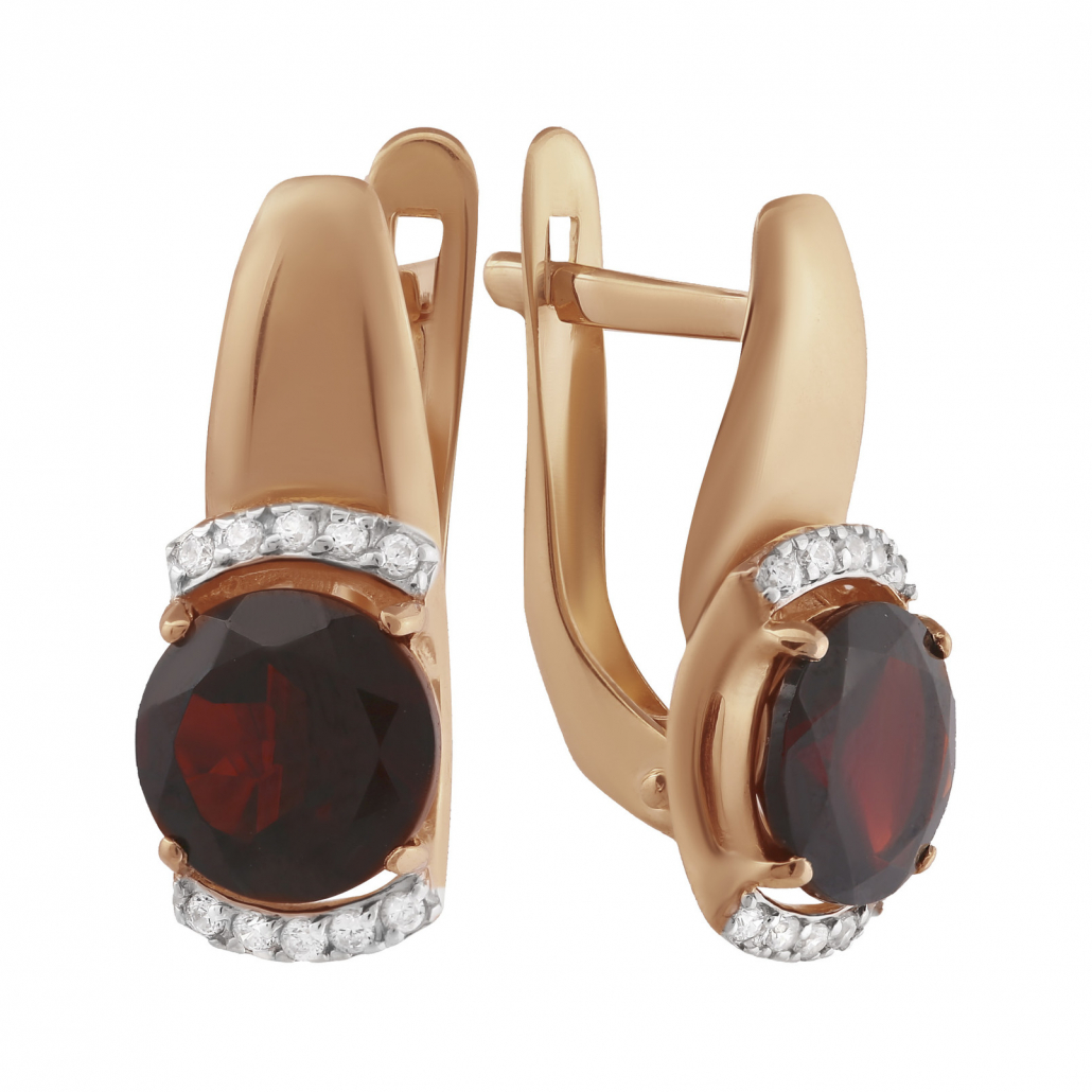 

Серьги из красного золота с гранатом Золото Дисконт 0809215228пд, 0809215228пд