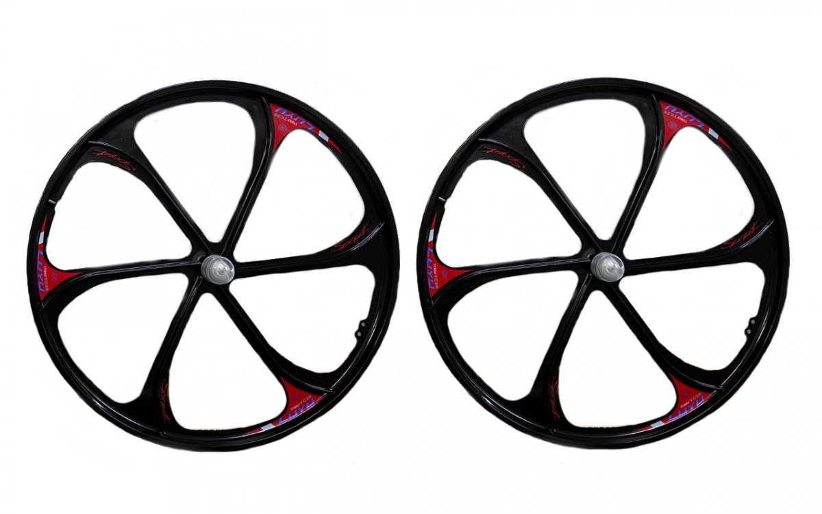 фото Комплект колес mtb 26" д/о, под трещотку, 6 лоп., 135/110мм(черный) nandun