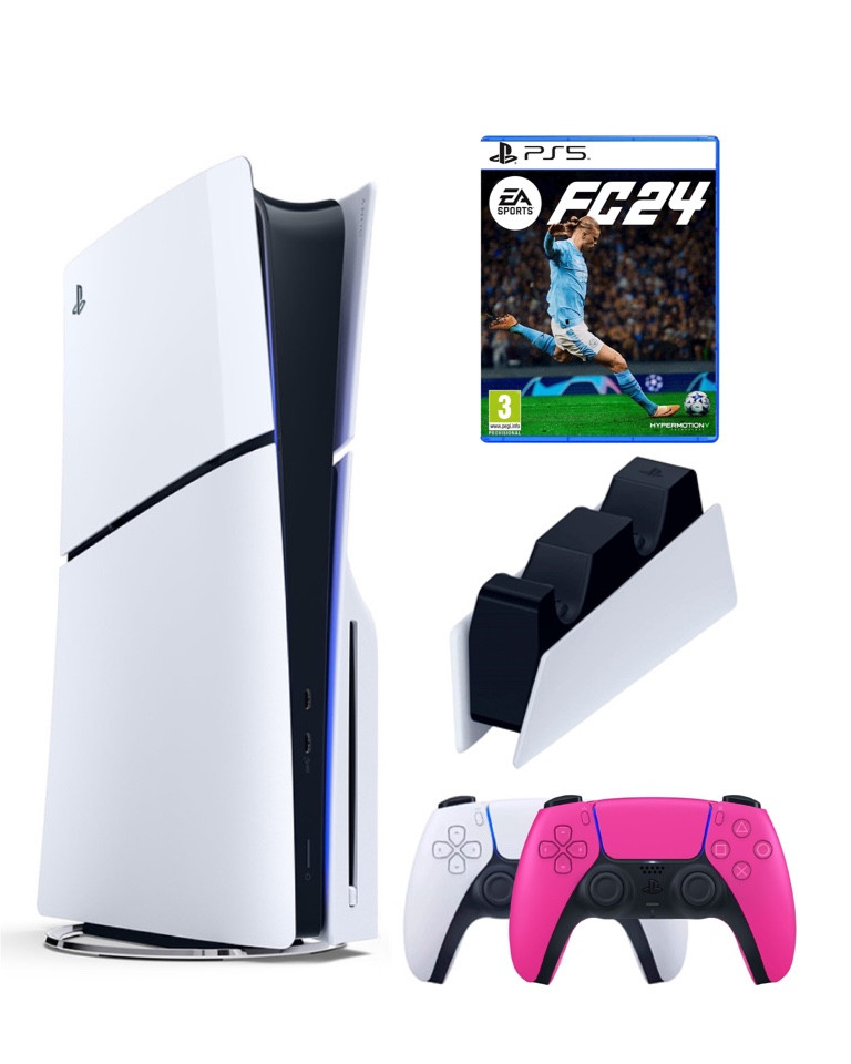 Игровая приставка Sony Playstation 5 Slim 1 Tb+2-ой геймпад(розовый)+ЗУ+FC24 100069580650