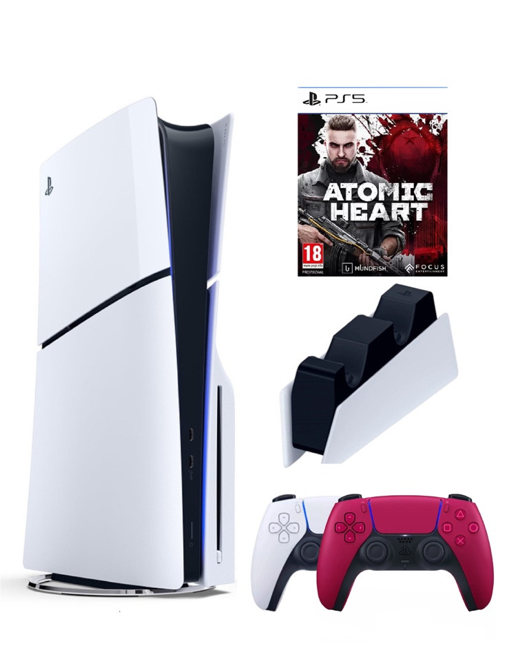 Игровая приставка Sony Playstation 5 Slim 1 Tb+2-ой геймпад(красный)+ЗУ+Atomic Heart 100069580656