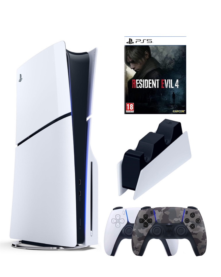 

Игровая приставка Sony Playstation 5 Slim 1 Tb+2-ой геймпад(Camo)+ЗУ+Resident Evil