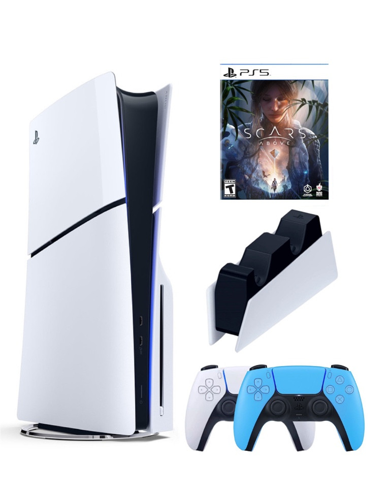 Игровая приставка Sony Playstation 5 Slim 1 Tb+2-ой геймпад(голубой)+ЗУ+Scars 100069580681