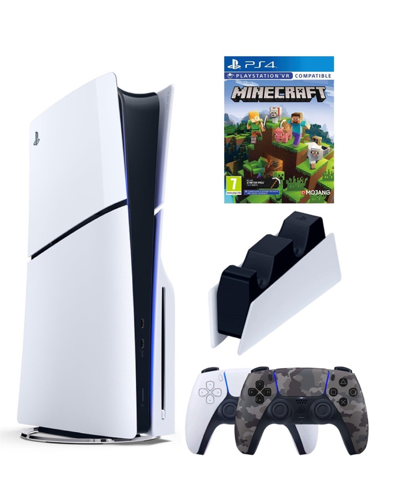 

Игровая приставка Sony Playstation 5 Slim 1 Tb+2-ой геймпад(Camo)+ЗУ+Майнкрафт