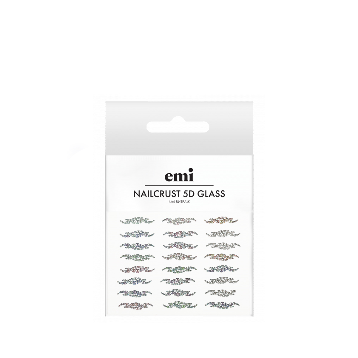 

E.Mi, Слайдер-дизайн №4 Витраж NAILCRUST 5D GLASS, Разноцветный