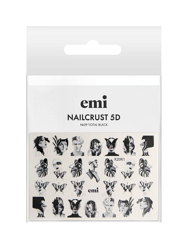 

E.Mi, Трафареты-слайдеры №29 Total Black NAILCRUST 5D, Черный
