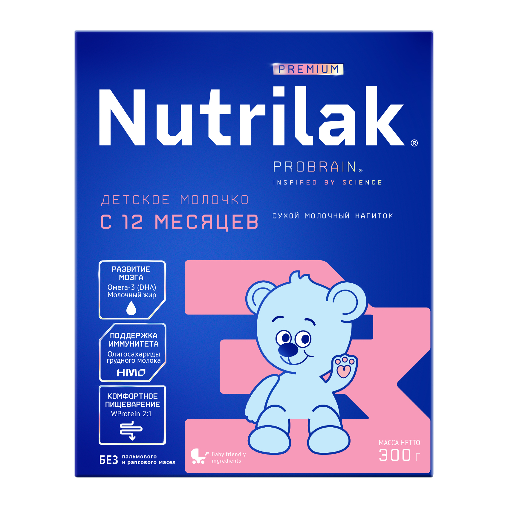 Смесь молочная сухая Nutrilak Premium 3, с 12 месяцев, 300г молочная смесь nutrilak premium 2 нутрилак с 6 мес без пальмового масла 600 г 2 шт