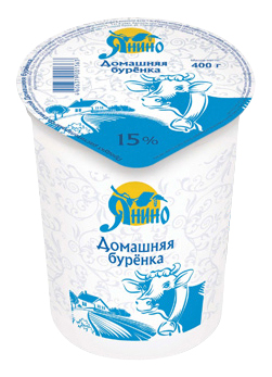 

Сметанный продукт Домашняя Буренка с заменителем молочного жира 15% 400 г