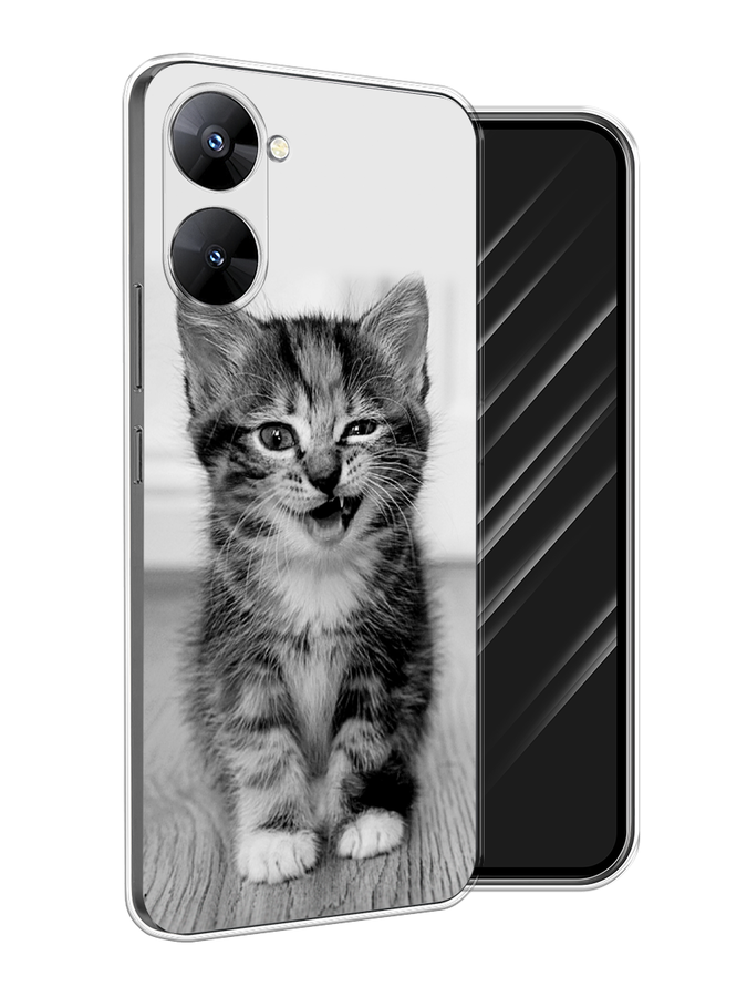 

Чехол Awog на Realme V30 5G/V30T 5G "Подмигивающий котенок", Черный;серый, 2513450-1