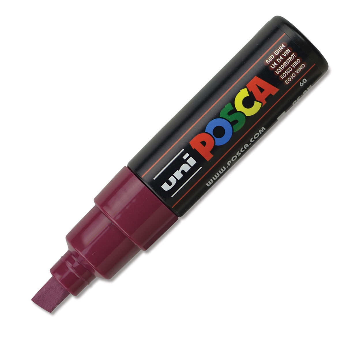 фото Маркер uni posca pc-8k 8мм скошенный (красное вино (red wine) 60) uni mitsubishi pencil