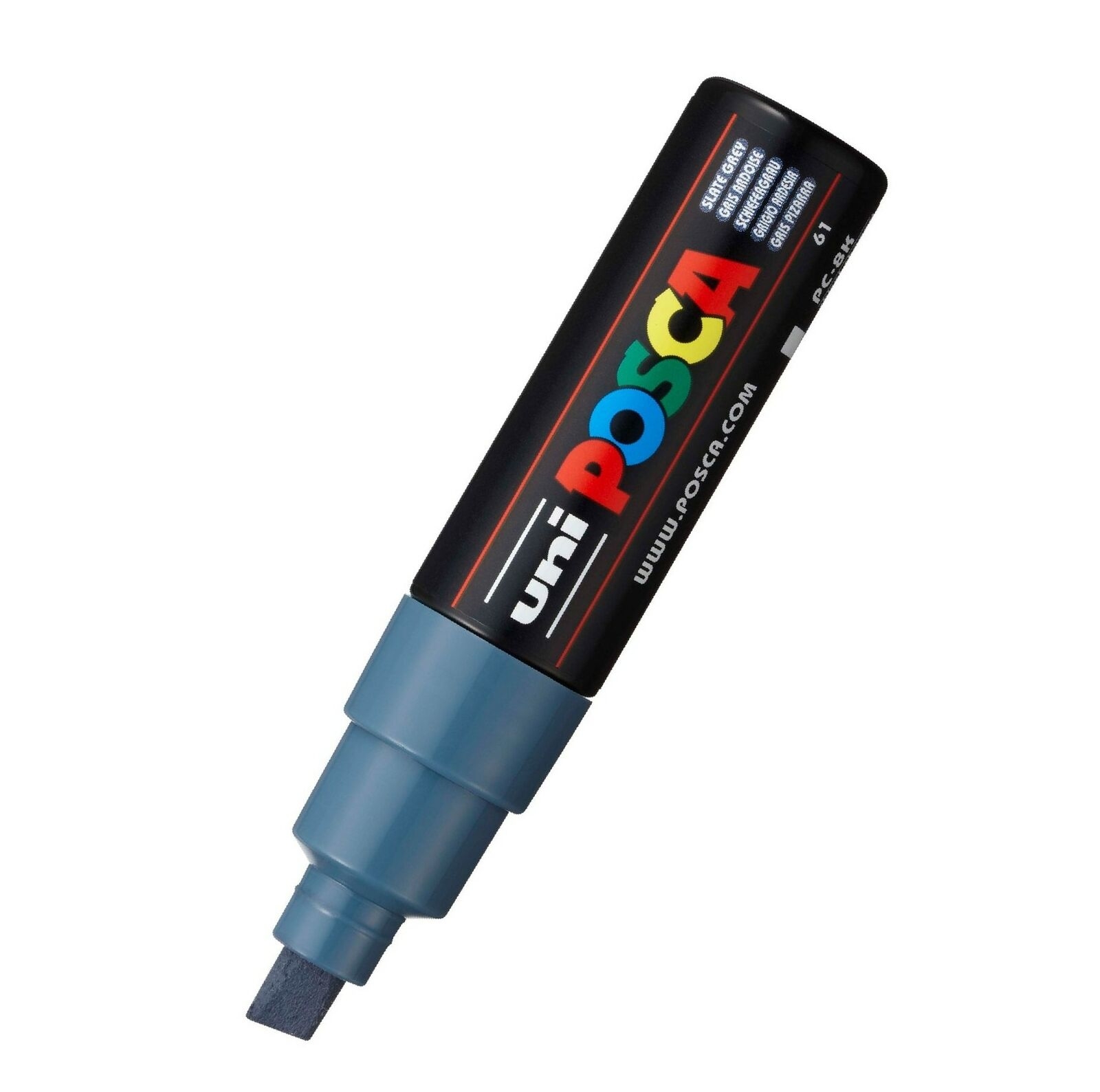 

Маркер Uni POSCA PC-8K 8мм скошенный (сине-серый (slate grey) 61), Синий;серый