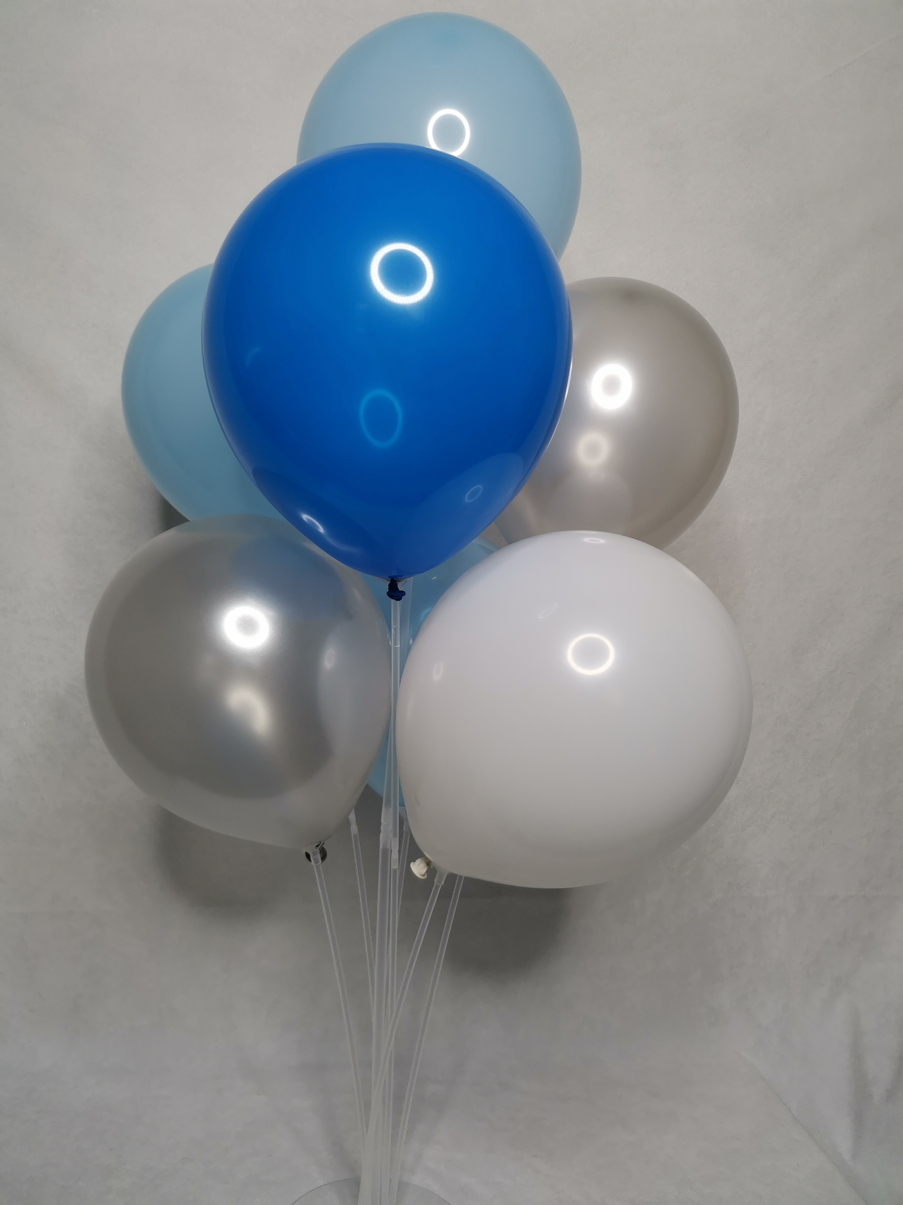 Набор воздушных шаров 119WGrBB из 4 цветов белый, серый, голубой, синий, 50шт набор воздушных шаров для оформления фотозоны